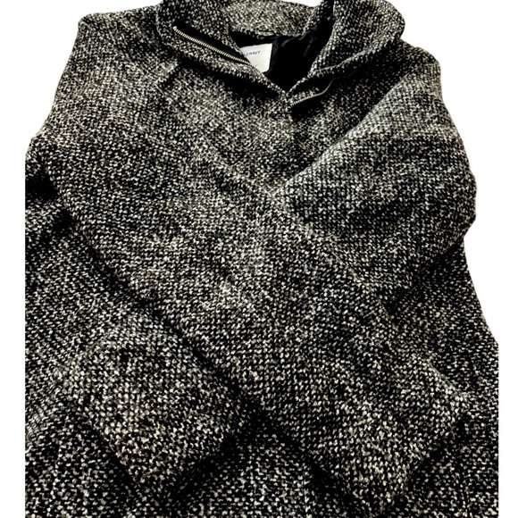 OLD NAVY tweed coat, black and gray, lined, full zipper, size medium, collar - Picture 4 of 9